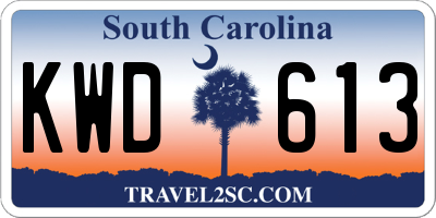 SC license plate KWD613