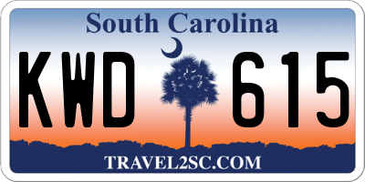 SC license plate KWD615