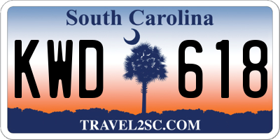 SC license plate KWD618