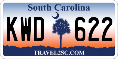 SC license plate KWD622