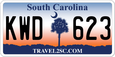SC license plate KWD623