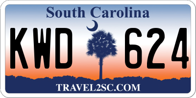 SC license plate KWD624