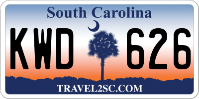 SC license plate KWD626