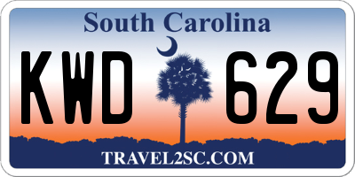 SC license plate KWD629