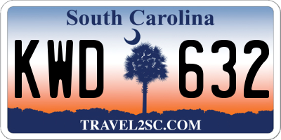 SC license plate KWD632