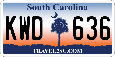SC license plate KWD636