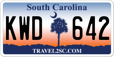 SC license plate KWD642