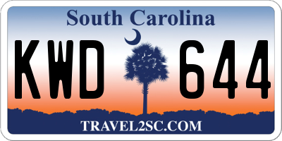 SC license plate KWD644