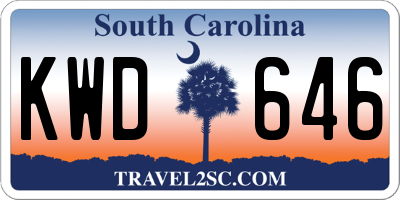 SC license plate KWD646
