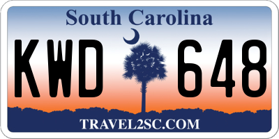 SC license plate KWD648