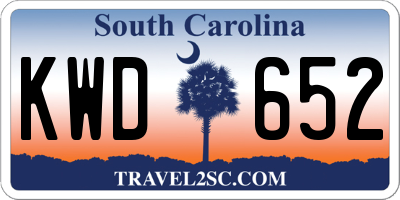 SC license plate KWD652