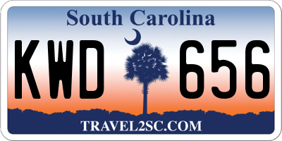 SC license plate KWD656