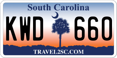 SC license plate KWD660