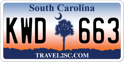 SC license plate KWD663