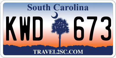 SC license plate KWD673