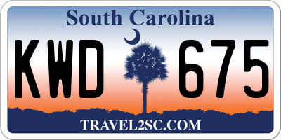 SC license plate KWD675