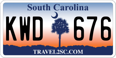 SC license plate KWD676