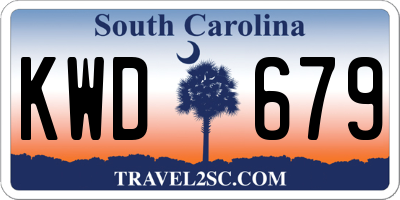 SC license plate KWD679