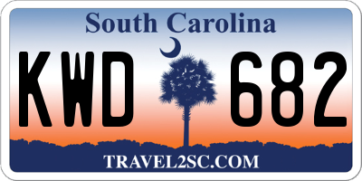SC license plate KWD682