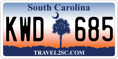 SC license plate KWD685