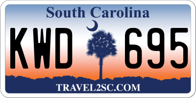 SC license plate KWD695