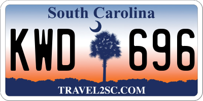 SC license plate KWD696
