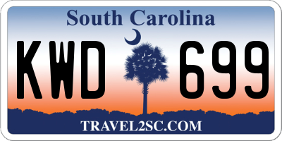 SC license plate KWD699
