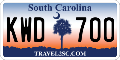 SC license plate KWD700