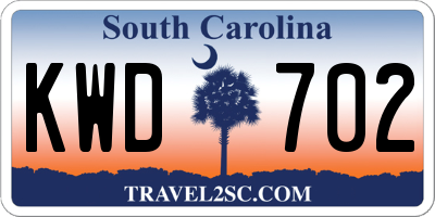 SC license plate KWD702