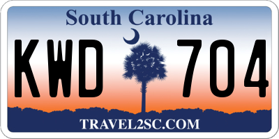 SC license plate KWD704