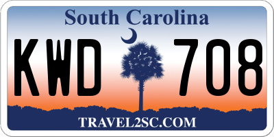 SC license plate KWD708