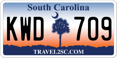 SC license plate KWD709
