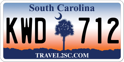 SC license plate KWD712