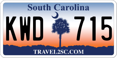 SC license plate KWD715