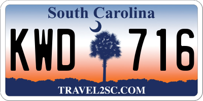 SC license plate KWD716