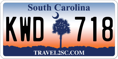 SC license plate KWD718