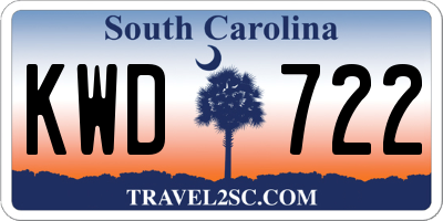 SC license plate KWD722