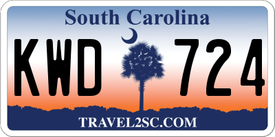 SC license plate KWD724