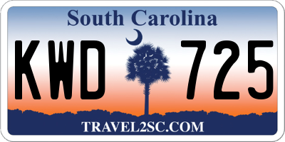 SC license plate KWD725