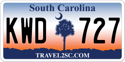 SC license plate KWD727