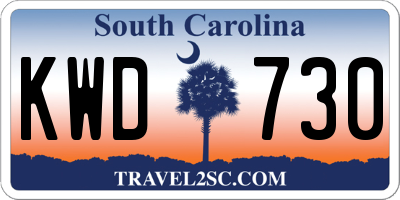 SC license plate KWD730