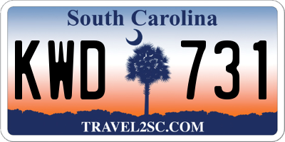 SC license plate KWD731