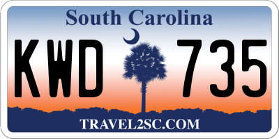 SC license plate KWD735