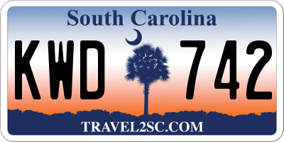 SC license plate KWD742