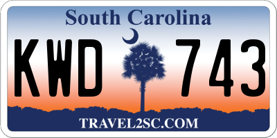SC license plate KWD743