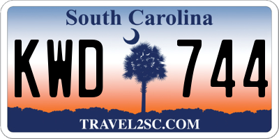 SC license plate KWD744