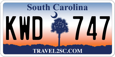 SC license plate KWD747