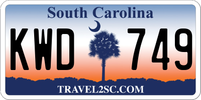 SC license plate KWD749