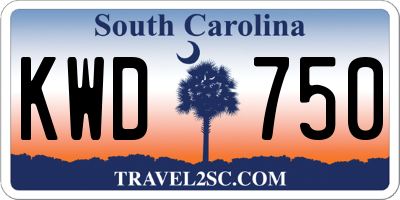 SC license plate KWD750