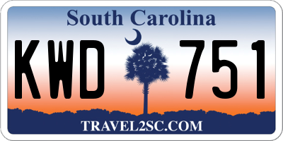 SC license plate KWD751
